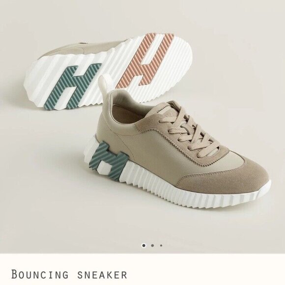 Hermes BOUNCING Day Flex Day Impulse Happy Sneaker Beige Esquisse 37 RECEIPT - Picture 2 of 12